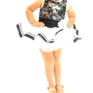 Revolution Dancewear Size SC Black White Sequin Accent Tutu Puff Costume Dress